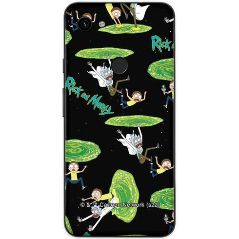 Adult Swim Rick and Morty Portal Pattern Google Pixel 3a Skin